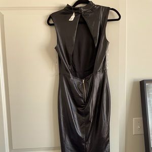 Backless Faux leather dress